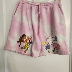 Nickeloden Women Medium Rugrats Shorts Pink And White